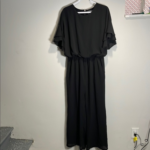 Sunday in Brooklyn Black Flutter Sleeve Jumpsuit - Picture 1 of 11